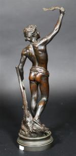 DROUOT Edouard (1859-1945) : Pax Labor. Bronze patiné, signé, cachet...