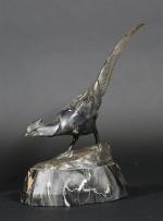 ROCHARD Irénée (1906-1984) : Faisan. Bronze à patine argentée, signé,...