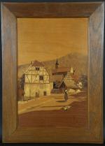 SPINDLER Charles (1865 - 1938) : Rue de Niedersteinbach(Bas-Rhin), tableau...