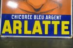 ARLATTE Chicorée Bleu Argent - Plaque émaillée rectangulaire et légèrement...