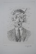 René MAGRITTE (1898-1967) d'après. Portrait éclaté. Gravure sur cuivre, papier...