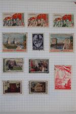 Carton contenant de nombreux timbres oblitérés et neufs en vrac...