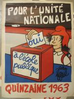 Jean EIFFEL - 1/ AFFICHE, POUR L'UNITE NATIONALE, OUI A...