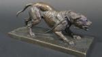 DEMAY Germain (1819-1886) : Dogue aboyant. Bronze patiné signé. Haut....