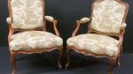 Paire de fauteuils à la Reine d'époque Louis XV en...