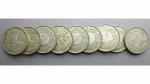 MAROC - 9 pièces argent 900/1000e de 500 Francs Mohamed...