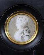 Miniature ronde d'époque Louis XVI représentant le portrait présumé de...