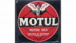 MOTUL MOTOR OILS - Plaque carrée en tôle lithographiée signée...