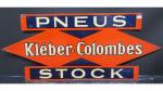 PNEUS KLEBER-COLOMBES STOCK - Plaque en tôle lithographiée losangique