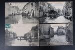 4 cartes de MEZIERES : Les inondations de 1910