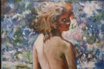 F. JOSS (XXème siècle) - Portrait de femme nue de...