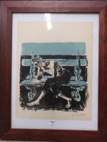 DE ROSARY (XXème siècle) - Femme assise sur un banc....