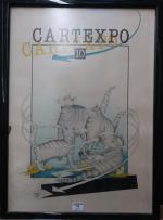 MAUGER (XXème siècle) - Dessin préparatoire pour l'affiche de l'Exposition...