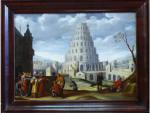 Attribué à Cornelis DROOGSLOOT (1630-1673) la Tour de Babel H.s.P