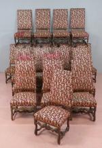 Suite de vingt chaises de style Louis XIV à haut...