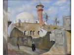 BLUM Ludwig (1891-1974) Abords d’une mosquée à Tibériade H.s.T signée...