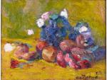 TERLIKOWSKI Vladimir de (1873-1951) Fleurs et fruits H.s.T. signée et...