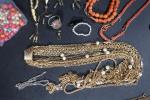 Lot de BIJOUX fantaisie comprenant : colliers de perles, corail,...