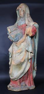 Saint-Anne : sculpture en bois repeint, ép. XVII's. Haut :...