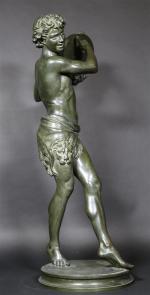 SANSON Justin (1833-1910) : Le danseur de Saltarelle. Bronze patiné,...
