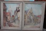 LOISEAU Marthe (XXème siècle) - Vues de Dijon. Deux aquarelles...