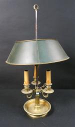 Lampe bouillotte de style Louis XVI en bronze à trois...