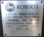 ROBERTS 800X Magnétophone à bandeset ampli (3 MOTEURS AUTO REVERSE,...