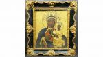 Icône représentant la Vierge Noire de Czestockowa en bois peint...