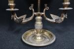Lampe bouillotte de style Empire en bronze à deux bras...