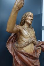 Ecole Italienne (Naples?) du XVIIIe s. Grande sculpture de Saint...