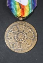 Belgique Médaille interalliée de la victoire. Bronze, ruban.