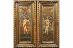 Paire de panneaux de style Renaissance en bois sculpté en...