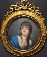 Ecole française du début XIX's : Portrait de jeune femme...