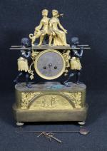 Pendule "Paul et Virginie" d'époque début XIX's en bronze doré...