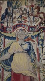 Cinq panneaux de tapisserie style Bruxelles XVI's en laine à...