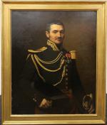 De BALTHAZAR Casimir (1811-1875) : Portrait d'un officier. H.s.T. signée...