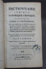 LEROUX (P.J.). Dictionnaire comique, satyrique, critique, burlesque, libre et proverbial...