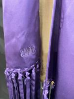 HUGO BOSS - Echarpe en soie violette à franges, en...