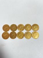NUMISMATIQUE - 10 pièces de 20 Francs OR NAPOLEON III...