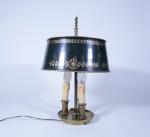 Lampe bouillotte de style Empire en Laiton et métal laqué...
