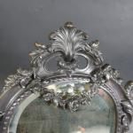 Miroir de toilette de style XVIII's en régule argenté à...