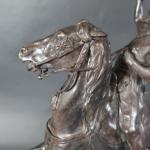 MENE Pierre-Jules (1810-1879) : Fauconnier arabe à cheval. Bronze signé,...