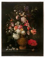 Maria VAN OOSTERWYCK (Nootdorp,1630 - Amsterdam,1693). Bouquet de fleurs dans...