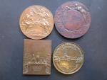Quatre médailles en bronze : 
- Exposition Universelle de 1889....