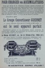1920 GROUPE CONVERTISSEUR GUERNET  110V  Pour recharger les...