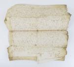 Archives. Ensemble de documents manuscrits anciens sur parchemin :
- document in-folio...