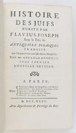 FLAVIUS JOSEPH. Histoire des Juifs écrite par Flavius Joseph sous...