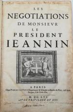 JEANNIN (Pierre) publ. par l'abbé de CASTILLE. Les négociations de...