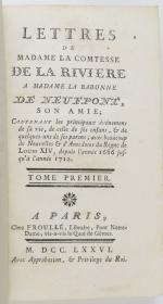 LA RIVIÈRE (Comtesse de). Lettres de Madame la Comtesse de...