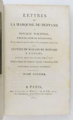 DEFFAND (Marie de Vichy-Chamrond, marquise du). Lettres de la Marquise...